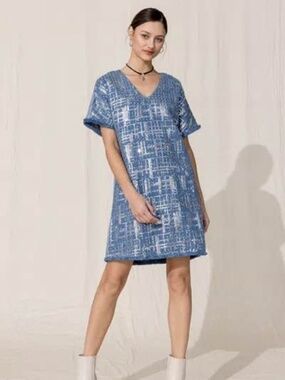 Miss Me Sequin Mini Shift Dress. Medium